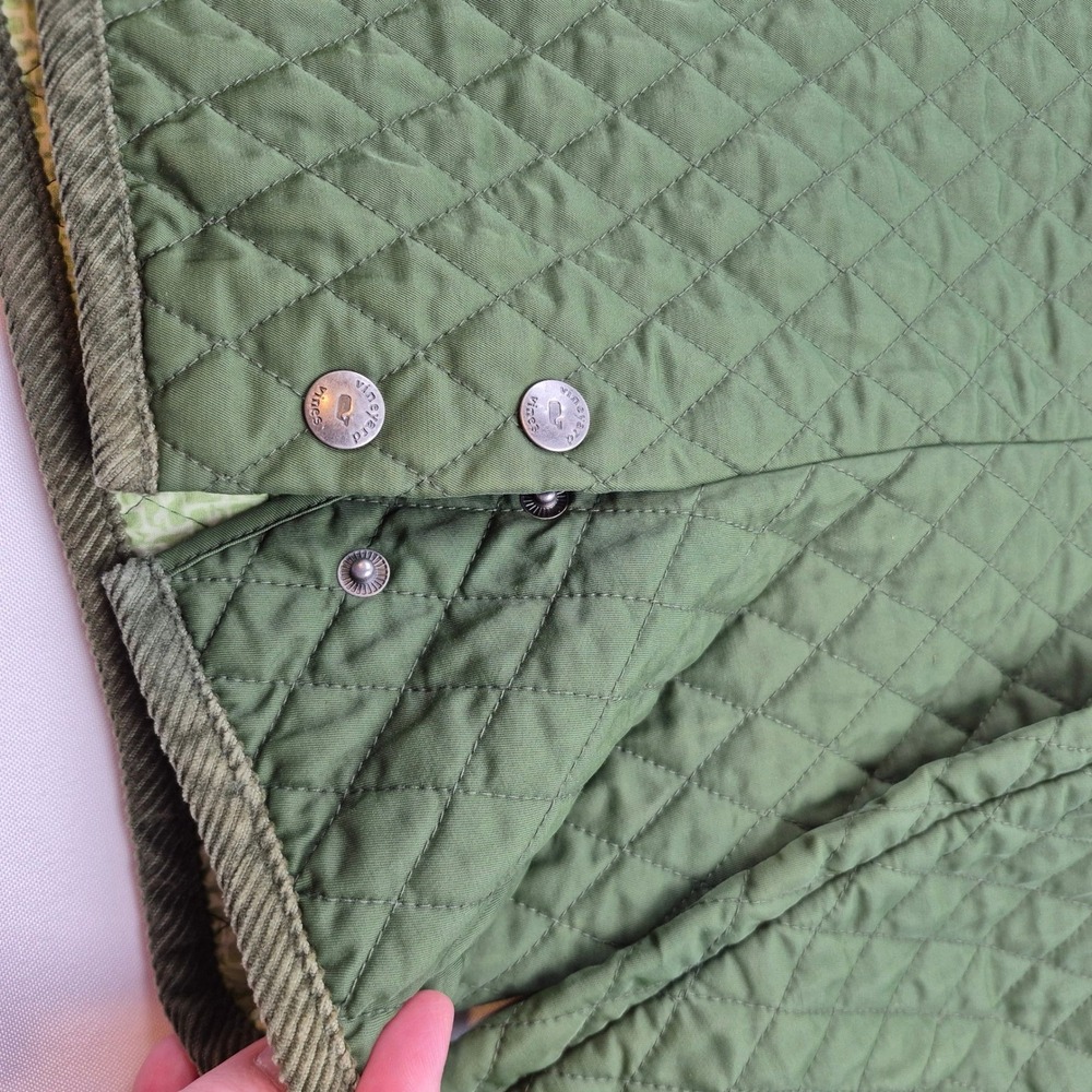 Vineyard Vines Olive Green Quilted Barn Chore Jacket Women's XL Button Up Coat - Picture 15 of 16